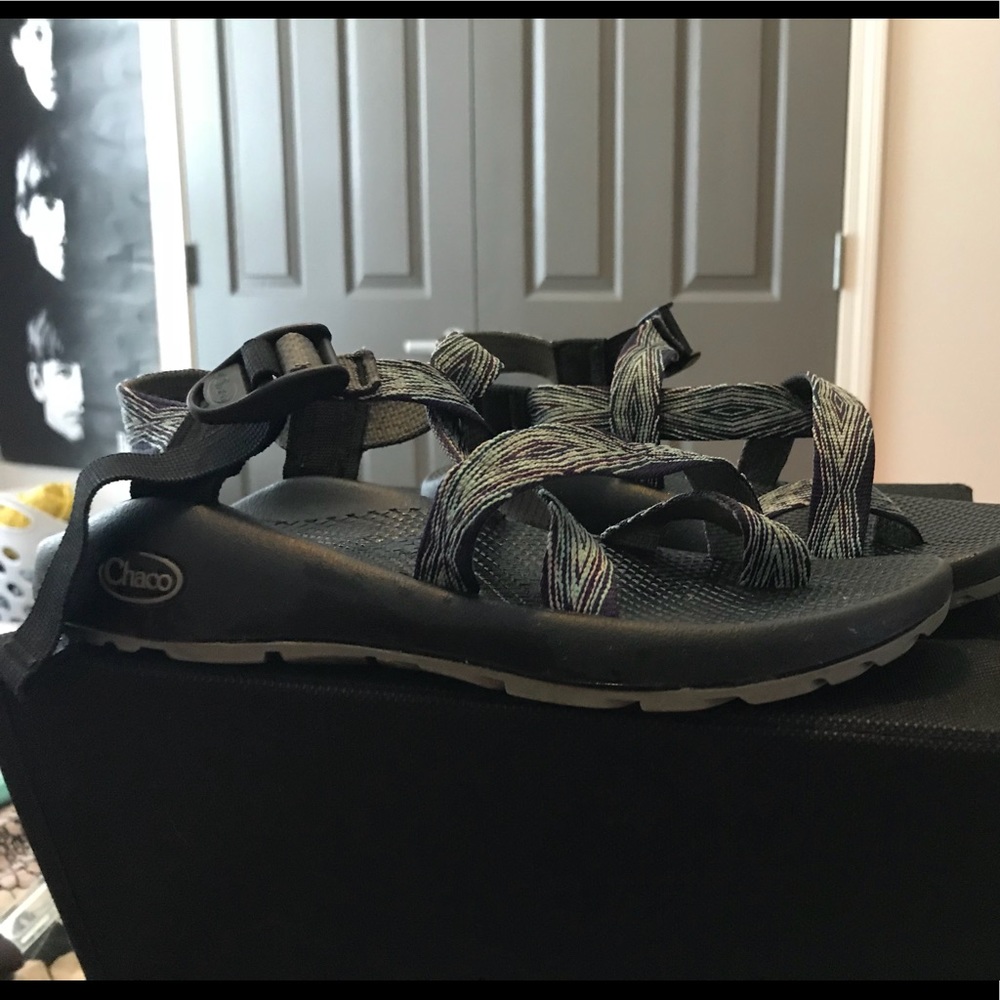 Blue, White, Purple Toe Strapped Chacos